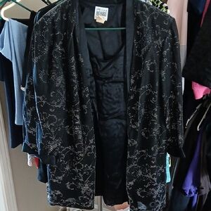 R&M Richards Black and Silver Embellished Blazer